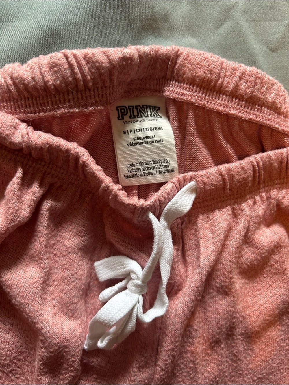 PINK Victoria's Secret Coral Pink Hooded Track Set with Gray Side Stripe - Picture 4 of 4